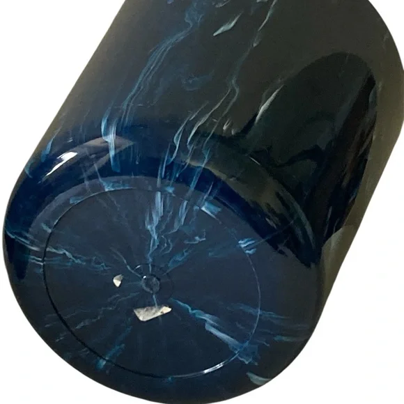 Garbage Can Blue Marble Design Plastic 10” Tall x 8” Diameter - Picture 3 of 6